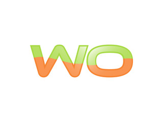 Green Orange shiny WO letters