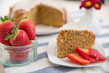 Kuchen mit Erdbeeren 