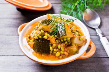 Steamed vegetables with mung