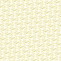 Seamless ornament. Modern stylish geometric pattern with repeating golden wavy lines