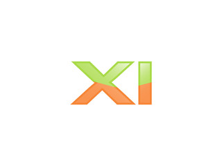 Green Orange shiny XI letters