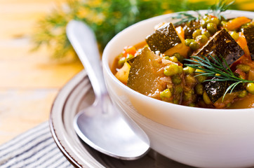 Steamed vegetables with mung