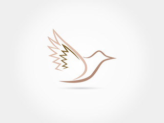 Bird dove fly icon silhouette logo