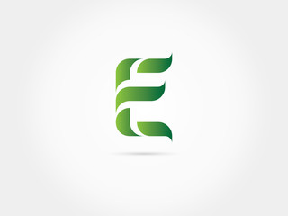 Green letter e leaves logo