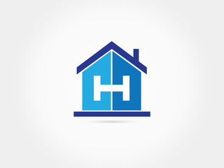 Letter H house property construction logo