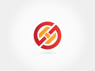 Letter S H combination circle logo