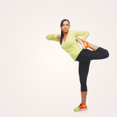 Beautiful girl making exercises