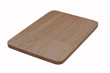 Close up empty wooden dish isolated on white background,with clipping path