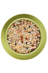 assorted beans in green bowl