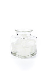 A glass bowl full of freshly picked Aloe vera plant, peeled and