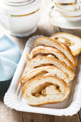 Apple strudel, served with tea
