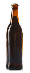 Bottle of fresh beer isolated on white