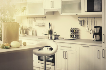 Obraz na płótnie Canvas Modern beautiful kitchen interior