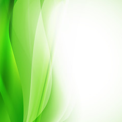 green abstract background with wavy lines. vector