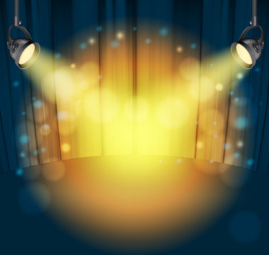 light spots on curtains background. vector illustration