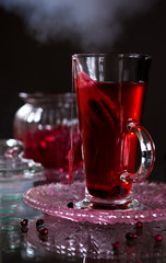 hot steaming fruit tea