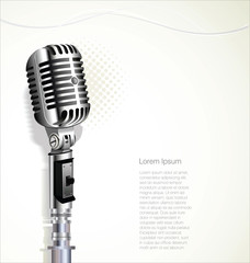 Fototapeta premium Retro vintage microphone design background