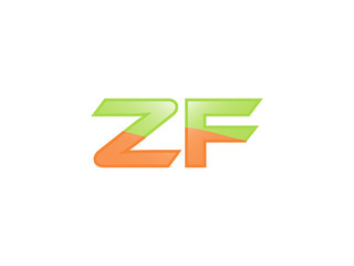 Green Orange shiny ZF letters