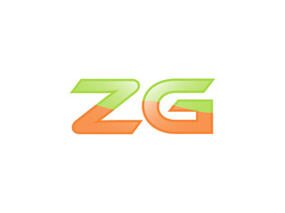 Green Orange shiny ZG letters