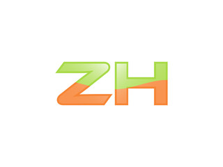 Green Orange shiny ZH letters