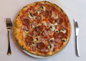 High view of an Italian Pizza