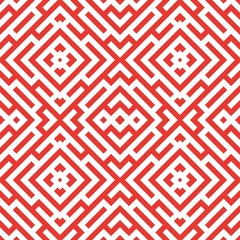 Red Maze Seamless Pattern