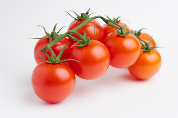 cherry tomatoes on white background