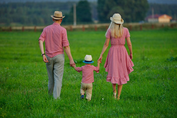 happy family in country style