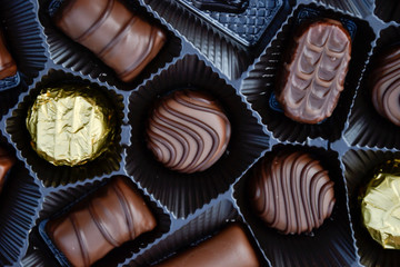 Close up of a box of chocolates