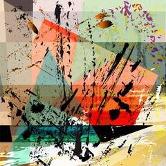 abstract background composition, with strokes, splashes and geom