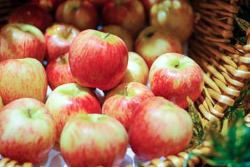 fresh apples in the basket