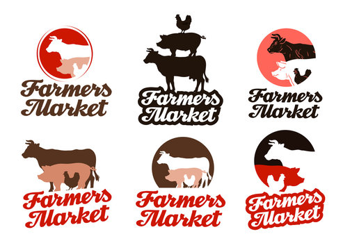 farm vector logo. livestock farming, animal husbandry icon