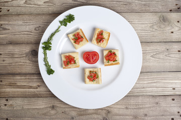 star shaped tomato bruschetta