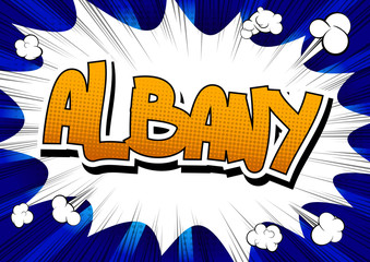 Albany - Comic book style word.
