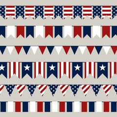 Vector Illustration of 4th of July Independence Day Buntings