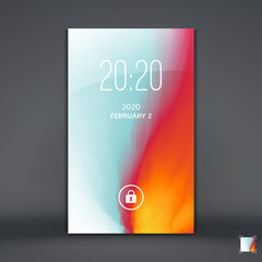 Modern Lock Screen for Mobile Apps. Mobile Wallpaper. Vector Illustration.