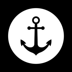 Black and white anchor icon