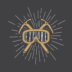 Vintage winter sports logo, badge, emblem and design elements 