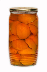 Canned apricots, ingredients for food preparation, domestic production.