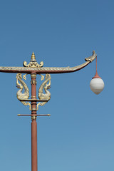 Fototapeta na wymiar Traditional Thai style post lamp, Nan, Thailand.