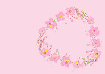 Fototapeta na wymiar pink flowers on pink background,vector illustration