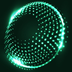 Abstract blue background with glowing spiral. Abstract backgroun