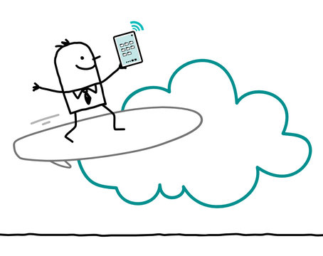 cartoon characters and cloud - surf
