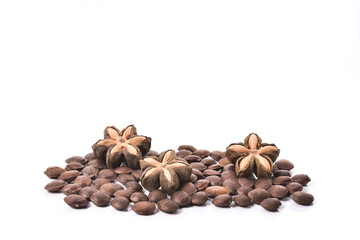 Fish oil capsule, Omega 3-6-9 fish oil yellow soft gels capsules on white background