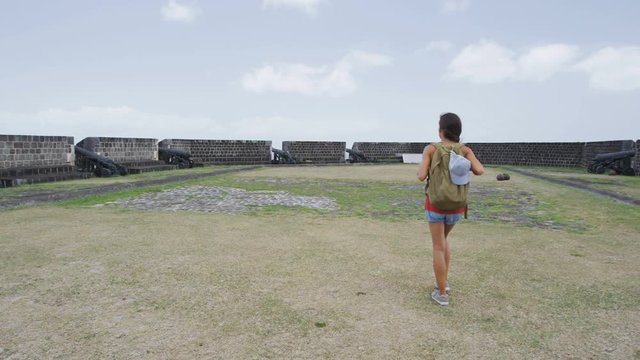 St Kitts Brimstone Hill Fortress National Park on St. Kitts and Nevis. Caribbean cruise ship destination. Saint Kitts nature landscape. Shot on RED EPIC.