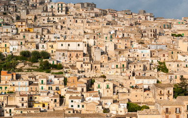 Fototapeta premium Houses packed in the old town of Modica, in Sicily