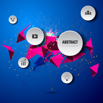 stock vector geometric polygonal elements scientific future tech