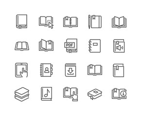 Line Book Icons