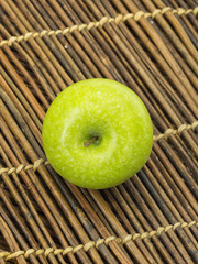 apple on wood table