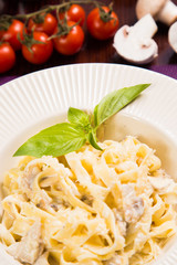 farfalle with mushrooms